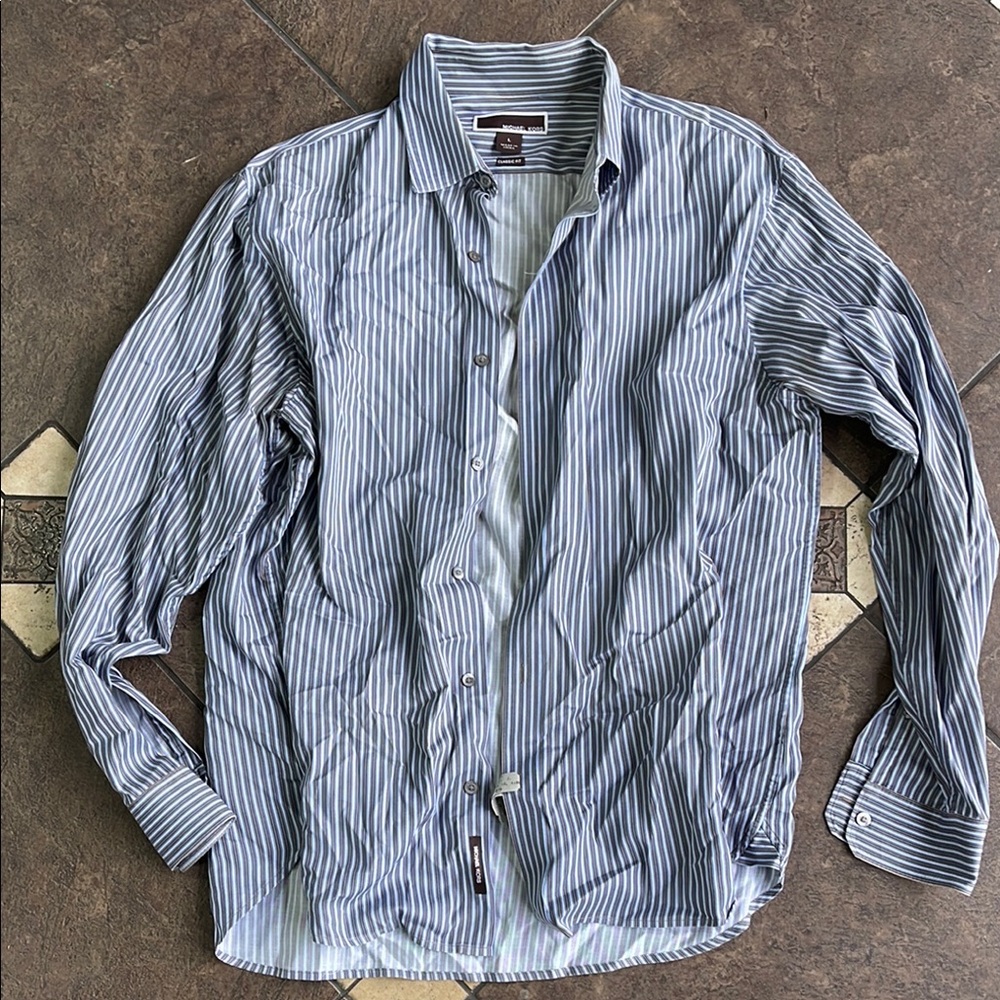 Michael Kors Blue Casual Button Down Shirt